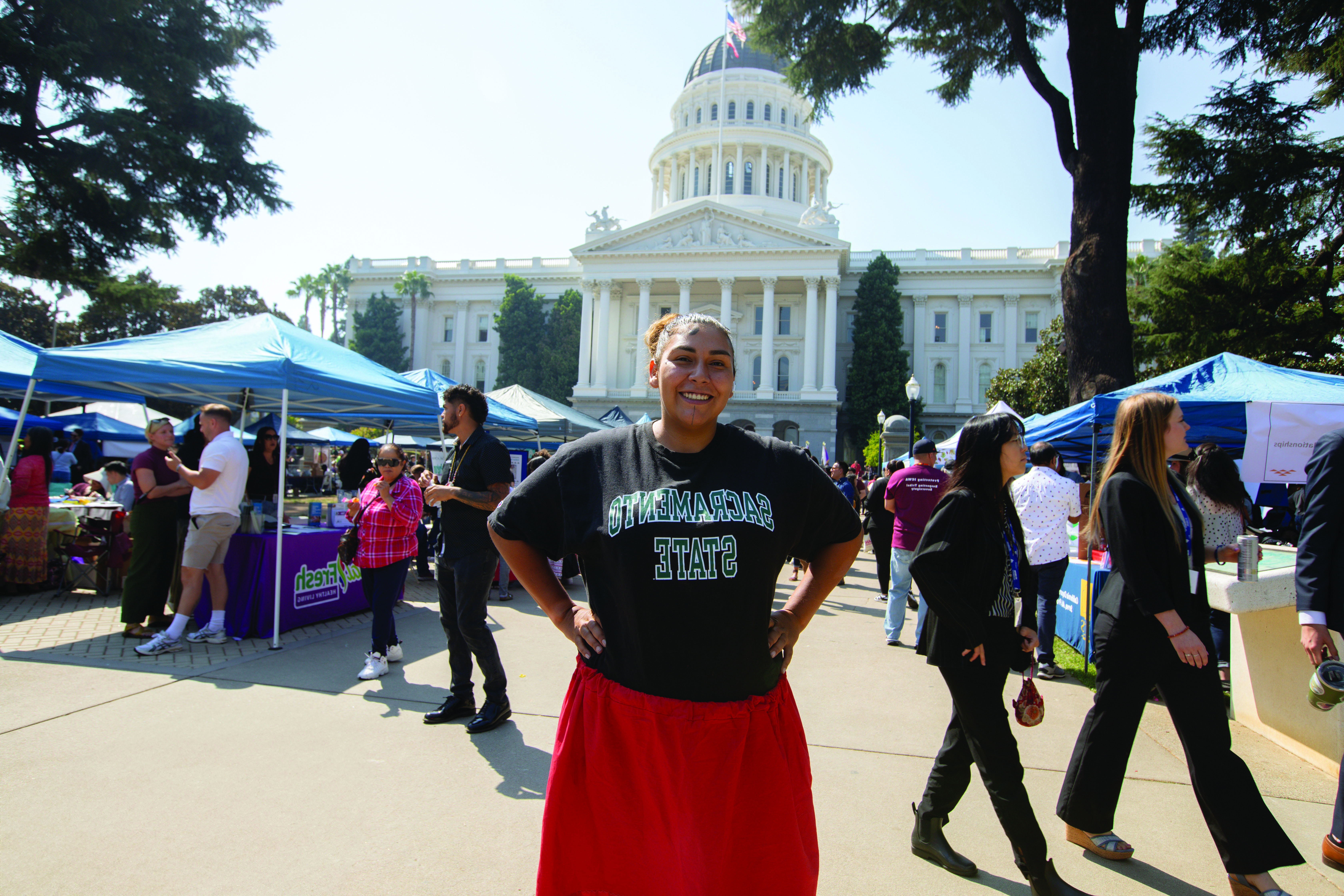 Photo: student at event at the Capitol